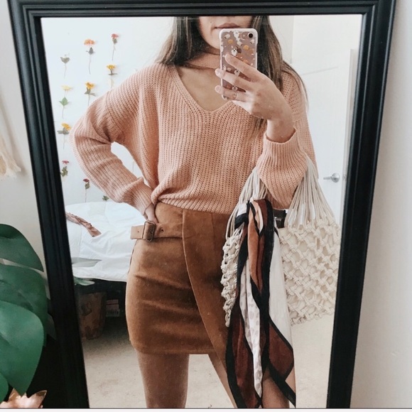 Lulus Sweaters - Peach Cutout Sweater